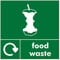 recycling sign Food waste Self adhesive vinyl sticker 120mm x 120mm Ideal for use on bins for home owners and businesses (5)
