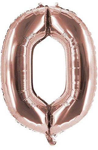 Party Factory XXL Folienballon Zahl 0, Luftballon 100cm, rosegold, Geburtstag, Abi, Jubiläum, Party Ballon, Heliumballon, Deko