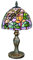 Tokira Tiffany Tischlampe Vintage, E14 Glasmalerei Deko Landhausstil Nachtlicht, Libelle Lotus Tischlampe for Schlafzimmer/Wohnzimme [Ohne Glühbirnen]r/Kinderzimmer