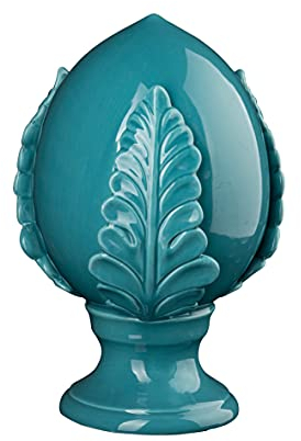 Baroni Home Pumo Pugliese Colorato, Pumo Decorativo in Porcellana Dipinta a Mano, Colore Turchese, Misure 14X14X22 cm