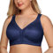 DotVol Reggiseno Base in Pizzo e Taglia Grossa Coppa Completa Non Schiuma Reggiseno Senza Fili Blu 7D