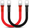 EEEKit 2 Stück Batteriekabel, 15cm 2 AWG 33.6mm² 12V Batterie Kabel Rote und Schwarze Kabel mit 5/16 Ringklemmen Kupferdraht für Auto KFZ LKW Motorrad Solar Wohnmobil Marine Massekabel