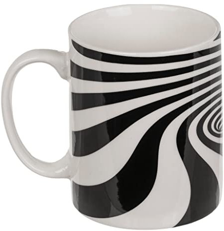 Ceramic Mug with Optical Illusion All-Over Print, Tea Cup Coffee Mug Made of Ceramic Optical Illusion 300 ml, Funny Gifts for Men (3D Swirl)