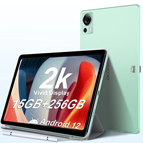 DOOGEE T20 Tablet Android 12 [2023], 15GB RAM+256GB ROM(TF 1TB), 10.4 2K Display, TÜV SÜD Rheinland Protezione Occhi, 4 Speaker, Widevine L1, Octa-Core, 8300mAh, 16MP+8MP, 5G WiFi+4G LTE/OTG/GPS
