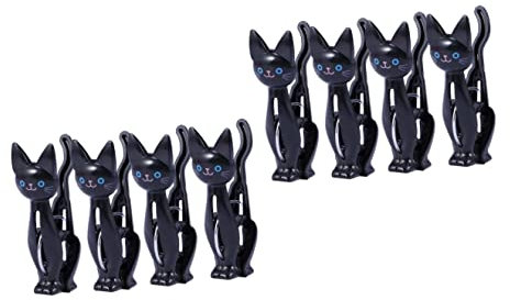 Artibetter 8 Stück Kunststoff-Wäscheklammern Cartoon-Stifte Kleidung Handtücher Haushalt Kreative Clips Zum Aufhängen Versiegeln Wäscheklammern Katze Schwarzes Handtuch Strand