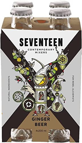 Zeus Party Seventeen Contemporary Mixers Ginger Beer miscelatore per bevande analcoliche di qualità superiore con un tocco di zenzero piccante, 4 bottiglie da 200 ml
