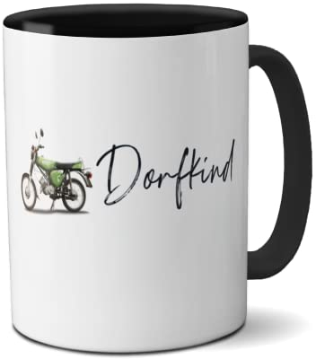 Kilala Simson Tasse, mit Dorfkind Aufdruck und S51 in grün, Name personalisiert, Geschenk für Mofafahrer und Mopedfahrer