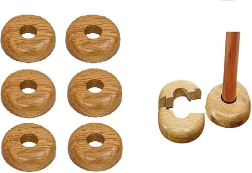 Be-Creative Lot de 18 colliers de tuyau de radiateur en bois de chêne 15 mm faciles à diviser – Cache-tuyaux en bois véritable