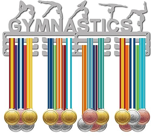 CREATCABIN Appendiabiti per Medaglie Da Ginnastica Porta Medaglie Porta Medaglie Da Ginnastica Da Donna Sport Da Appendere In Metallo Atleta Premi Decorazione per Montaggio A Parete In Ferro 40 x 15cm