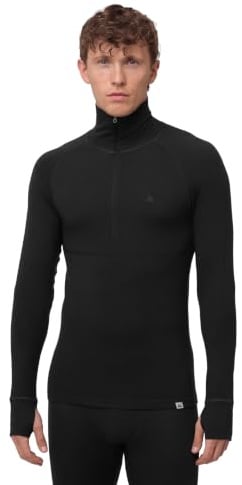 DANISH ENDURANCE Merino Half Zip Funktionsshirt Herren, 180 g/m² | Merino Half Zip Shirt, Thermounterwäsche, Warm, Atmungsaktiv & Geruchshemmend, für Wandern, Skifahren & Outdoor-Aktivitäten