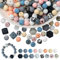 Bogoro 104 Pezzi Perline per Braccialetti, Perline in Silicone da 12 mm, Perline colorate da infilare, Perline rotonde in silicone, Perline in silicone per bracciali, per Collana Bracciale DIY
