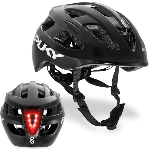 PUKY Helmet | Kinder Fahrradhelm S: 48-55 cm/M: 54-58cm | Leichtgewicht 220g | Maximaler Schutz & Belüftung | 360° Sichtbarkeit durch Licht-Modul | Kinderhelm für Sicherheit und Komfort | Helm Kinder