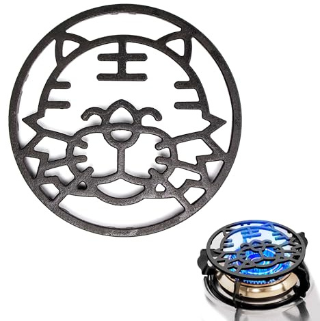 Wok Ring Support Gas Stove Pot Holder - Gas Hobs Stand Universal Non-Slip Cast Iron Attachment Pot Carrier Gas Ring Reducer for Gas Hobs Cooking Pots Milk Jug Soup Pots, 20.8 x 20.8 cm