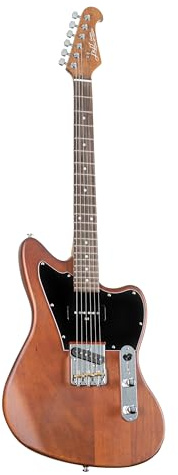J & D Jazzcaster M E-Gitarre, Mahagoni Korpus, P-90 & PC5-B Single Coil Tonabnehmer, TC009 Hardtail Brücke, Natural Matt-Finish