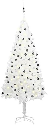 Weihnachtsbaum.künstlicher Weihnachtsbaum.choinka NA pniu.Künstlicher Weihnachtsbaum mit LEDs & Kugeln Weiß 240 cmchristmas Trees.Weihnachtsbaum künstlich.Christmas Tree.