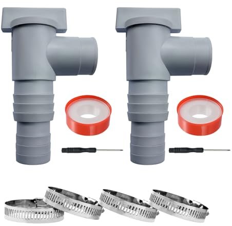 Vanne D'arrêt Pour Piscine Avec Raccord De Tuyau De 32mm 38mm, Robinet D'arrêt Pour Piscine Avec 2 Colliers De Serrage De Rechange, Double Split Tuyau Valve Plunger accessoires De Piscine (2 pièces)