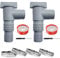 Valvola di intercettazione per piscina con raccordo tubo 32mm 38mm, rubinetto di arresto per piscina con 2 morsetti di bloccaggio di ricambio, doppio split tubo valvola Plunger accessori per piscina