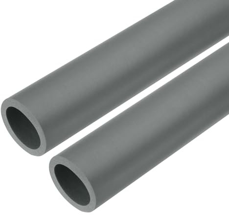 sourcing map Rohrisolierung, Schaumstoffrohrisolierung, 28 mm Innendurchmesser, 38 mm Außendurchmesser, 61 cm, Wärmeerhaltung für Frostschutz-Isolierung, Griffgriff, Grau, 2 Stück