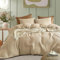 Gezu Muslin Bettwäsche 155x220 Beige Khaki 100% Baumwolle Muslin Bettwäsche-Sets Leinen Set Bettbezug mit 2Kissenbezüge 80x80cm Atmungsaktiv Bequem Bettwäsche Doppelbett mit Reißverschluss