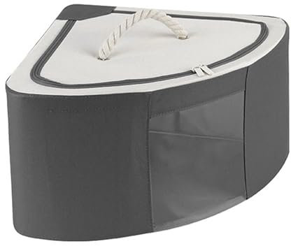 WJUHYGTF Eckkörbe Dreieckige Aufbewahrung, Fächerförmige Mit Deckel Und Griff Faltbare Aufbewahrungskörbe wasserdichte Oxford Würfelboxen Aufbewahrungsbehälter,Grau