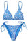 UMIPUBO Bikini Damen Set Sexy Zweiteiler Bademode Triangel Neckholder Verstellbare Bikinioberteil Niedrige Taille Tanga Bikinihose Badebekleidung(Blau,S)