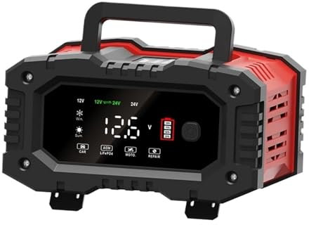 MZZYG Car Battery Charger 20A/10A 12V/24V Fully Automatic Smart Charger 300W/150W Pulse Repair For AGM GEL WET Lead Acid Charging Fast Efficient Charging(12V 20A and 24V 10A)