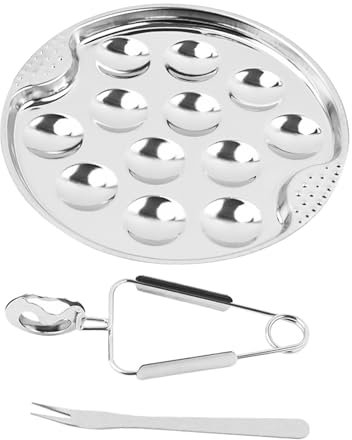 Milageto Ensemble D'assiettes à Escargots, Vaisselle, Assiettes à Pieds pour Fruits de Mer, pour La Cuisson, La Cuisine