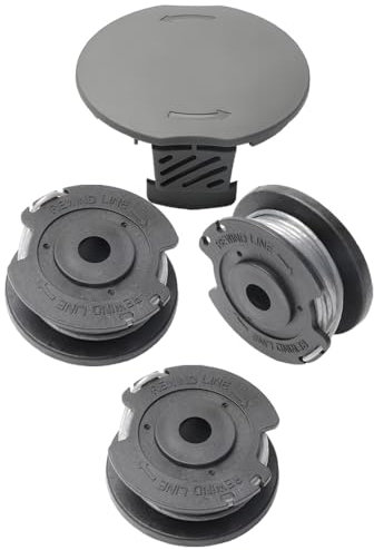 Bobine Fil Coupe Bordure et Capuchons de bobine Compatible avec Bosch EasyGrassCut 18v-26 18V-230 18v-260,ligne de bobine de remplacement (3 Bobine et 1 Capuchons de bobine)