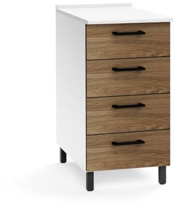 Kommode mit 4 Schubladen Farbe Nussbaum natur 40x50x85H cm