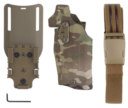 YChoolco Taktisches Pistolen Holster 6354DO for die Linke Hand, Airsoft-Holster mit Schnellverriegelungssystem-Kit for Glock17/19, kompatibel mit X300 Light