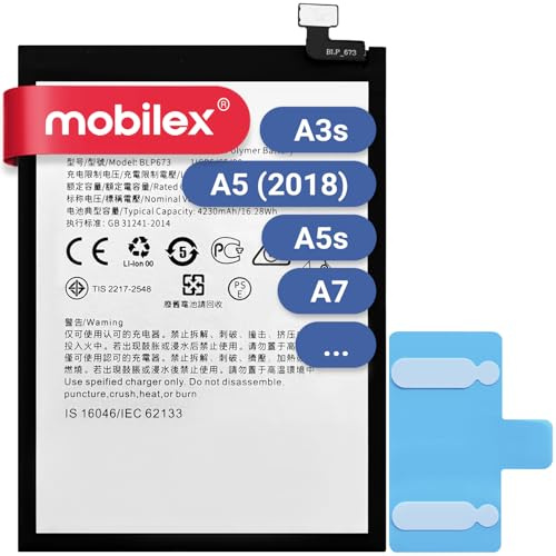 MOBILEX BLP673 Akku für OPPO A3s / A5 (2018) / A5s / A7 / AX7 / A7n / A12 / A31 (2020) / A8 / A12e / A12s / A11k / R15 Neo/Realme 2 / C1 | 42 30 mAh - OEM Interner Ersatz mit Klebstoff