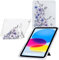TEDTIKJT Custodia per iPad 9.7 6th/5th Gen (2017/2018) / iPad Air 2 Custodia Angoli di Visione Multipli Funzioni di Supporto Acrilico Y Origami Design Flip Case Cover con Slot Penna,Fiori Viola