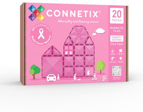 CONNETIX Magnetic Building Blocks Charity Edition Pink Pack of 20