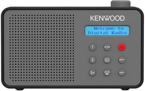 KENWOOD CR-M25DAB-H Portable DAB+/FM Radio with Bluetooth and Rechargeable Battery. Grey