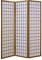 Homestyle4u 161, Paravent Raumteiler 3 teilig, Holz Braun Tabak, Reispapier Weiß, Höhe 175 cm