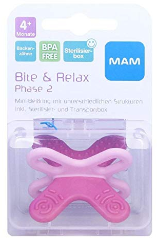 Verdes 10V90065816V10 MAM Bite & Relax Beißringe für Babys Phase 2, 6 Stück, Blau/Weiß