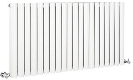 Milano Aruba White Horizontal Double Oval Panel Radiator - 635mm x 1180mm