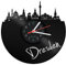 GRAVURZEILE Schallplattenuhr - Skyline Dresden - Wanduhr aus gegossenem Vinyl mit Stadt Skyline 30 cm - Upcycling Design-Uhr Wand-Deko Vintage Wand-Dekoration Retro-Uhr - Made in Germany