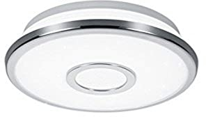 Trio Leuchten LED Deckenleuchte Osaka 678711206, Chrom, Acryl weiß mit Star Light Effekt, 12 Watt, Switch Dimmer, 21,00 x 21,00 x 5,00 cm