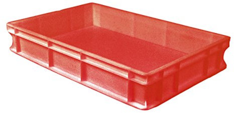 Genus Dei Cassetta polietilene Uso Alimentare Service 60x40cm sovrapponibile Professionale Pizza Impasto Pane Pasta (60x40cm H10cm, Rosso)