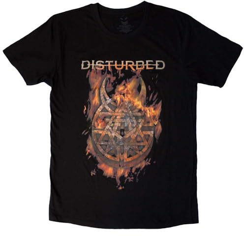 Disturbed T Shirt Immortalized Burning Belief Band Logo offiziell Herren Schwarz