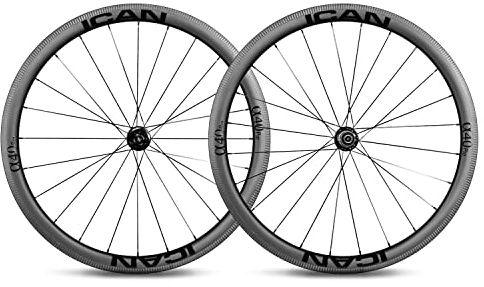 TRIAERO Alpha 40 Pro 700C Carbon Rennrad Laufräder Felgenbremse 1421g 25mm Außenbreite 18,35mm Innenbreite Klettern und Sprinten