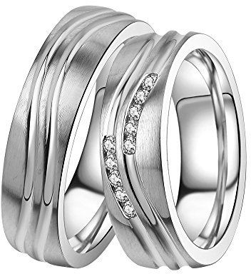 DOOSTI Partnerringe/Trauringe Chirurgischer Edelstahl 316L - inkl. Gratis Gravur