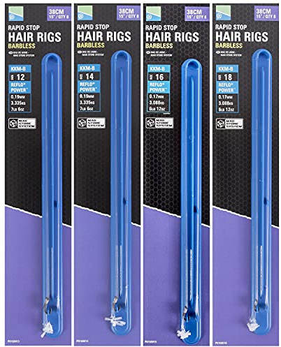 Preston Innovations Rapid Stop Hair Rigs Barbless 15 38cm Qty 8
