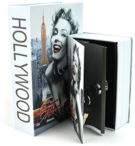 DSL HomeSafe Real Book Safe Secret Hidden Key Combination Metal Security Money Box 3 Size 7 Design (Hollywood, Size XL: 265 x 200 x 65mm)