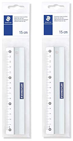 Staedtler 563 15 Lineal Metall, 15cm (2 Lineale)