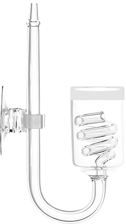 SENZEAL CO2 Diffusor Aquarium Glas CO2 Diffusor Nano Spiral CO2 System mit Saugnapf U Form 3 Kreise für Aquarium Pflanzen Tank