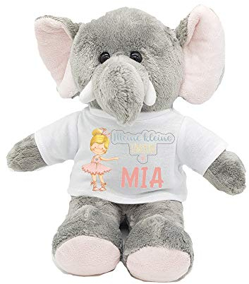 Kilala Elefant Kuscheltier Ballerina für die Zuckertüte Schultüte mit Wunschname zur Einschulung Glücksbringer