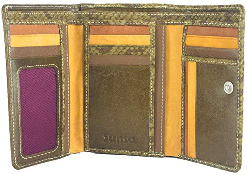 Sunsa Geldbörse. Damen große Geldbeutel. Leder Portemonnaie mit RFID Schutz. Brieftasche mit viele Kreditkarten Fächer. Geldtasche Wallet Purses for Women 81632