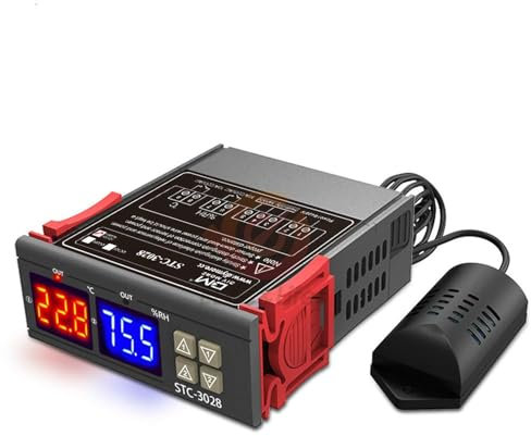 Digital Thermostat Hygrostat Temperature Humidity Controller AC 110V-220V DC 12V 24V Regulator Heating Cooling Control STC-3028 (DC 24V)